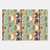 Kerst sneeuw-wereldbol Gnome/Gingerbread House// Inpakpapier Vel (Voorkant)