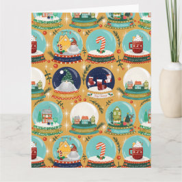 Kerst sneeuw-wereldbol Gnome/Gingerbread House// Kaart
