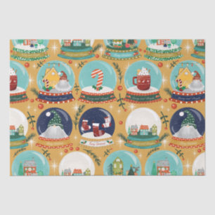 Kerst sneeuw-wereldbol Gnome/Gingerbread House// Tissuepapier