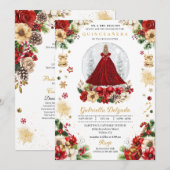 Kerst Sneeuw Wereldbol Prinses Winter Quinceañera Kaart (Voorkant / Achterkant)