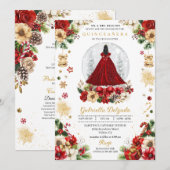 Kerst Sneeuw Wereldbol Prinses Winter Quinceañera Kaart (Voorkant / Achterkant)