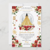 Kerst Sneeuw Wereldbol Prinses Winter Quinceañera Kaart (Voorkant)