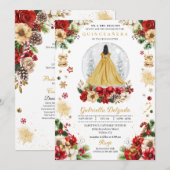 Kerst Sneeuw Wereldbol Prinses Winter Quinceañera Kaart (Voorkant / Achterkant)