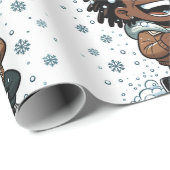 Kerst Sneeuwachtig lachen-kerst inpakpapier (Rol Hoek)