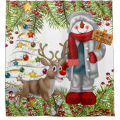 kerst - sneeuwbadkamerdecoratie douchegordijn (Voorkant)