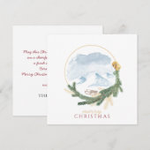 Kerst Sneeuwbedekte bergtop Schilderachtig Feestdagenkaart (Voorkant / Achterkant)