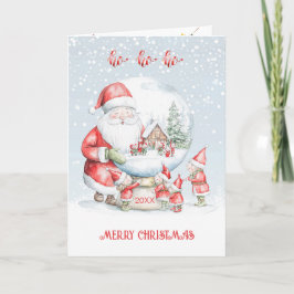 Kerst Sneeuwbol Kerstman Elf Kerstmis Feestdagen Kaart
