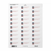 Kerst Sneeuwbol Retouradreslabels Etiket (Full Sheet)