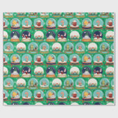 Kerst sneeuwbos-wereldbol//Gnome//Gingerbread Hous Cadeaupapier (Vlak)