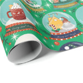 Kerst sneeuwbos-wereldbol//Gnome//Gingerbread Hous Cadeaupapier (Rol Hoek)