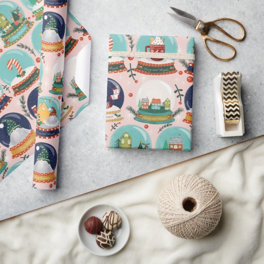 Kerst sneeuwbos-wereldbol//Gnome//Gingerbread Hous Cadeaupapier (Crafts)