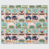 Kerst sneeuwbos-wereldbol//Gnome//Gingerbread Hous Cadeaupapier (Vlak)