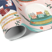 Kerst sneeuwbos-wereldbol//Gnome//Gingerbread Hous Cadeaupapier (Rol Hoek)