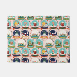 Kerst sneeuwbos-wereldbol//Gnome//Gingerbread Hous Deurmat