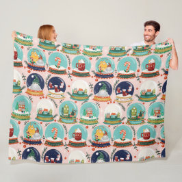 Kerst sneeuwbos-wereldbol//Gnome//Gingerbread Hous Fleece Deken
