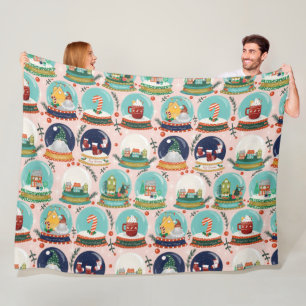 Kerst sneeuwbos-wereldbol//Gnome//Gingerbread Hous Fleece Deken