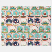 Kerst sneeuwbos-wereldbol//Gnome//Gingerbread Hous Fleece Deken (Voorkant (Horizontaal))