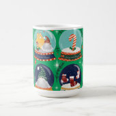 Kerst sneeuwbos-wereldbol//Gnome//Gingerbread Hous Koffiemok (Center)