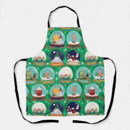 Kerst sneeuwbos-wereldbol//Gnome//Gingerbread Hous Schort