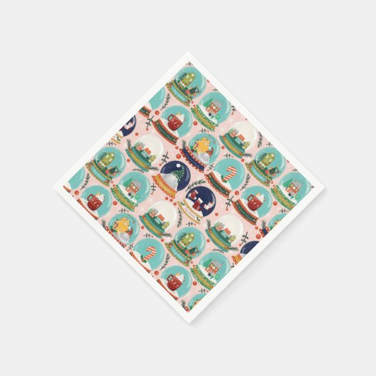 Kerst sneeuwbos-wereldbol//Gnome//Gingerbread Hous Servet (Hoek)