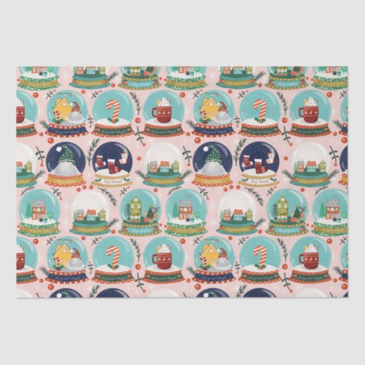 Kerst sneeuwbos-wereldbol//Gnome//Gingerbread Hous Tissuepapier (Voorkant)