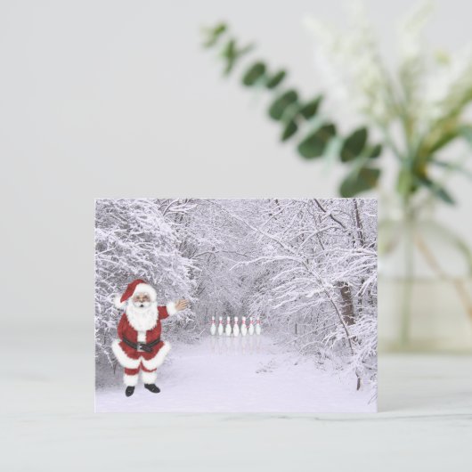 Kerst sneeuwbowlen feestdagenkaart (Staand voorkant)