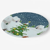 Kerst sneeuwdorp met kerstboom en ani papieren bordje (Gekanteld)