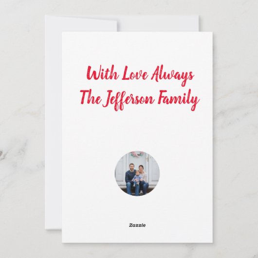 Kerst sneeuwdorp met kerstboom feestdagenkaart (Achterkant)