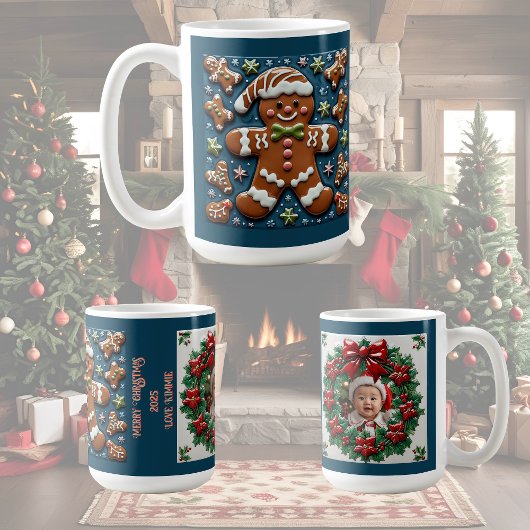 Kerst Sneeuwende Gingerbread Man  Koffiemok