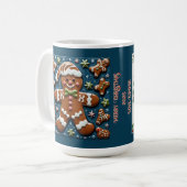 Kerst Sneeuwende Gingerbread Man  Koffiemok (Voorkant links)
