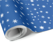 Kerst Sneeuwige Blauwe Inpakpapier (Rol Hoek)