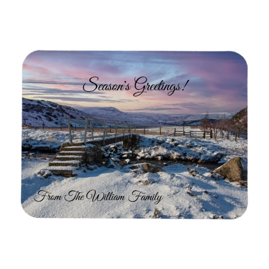 Kerst Sneeuwlandschap Magneet (Horizontaal)