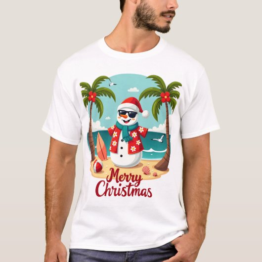 kerst Sneeuwman (1) T-shirt (Voorkant)