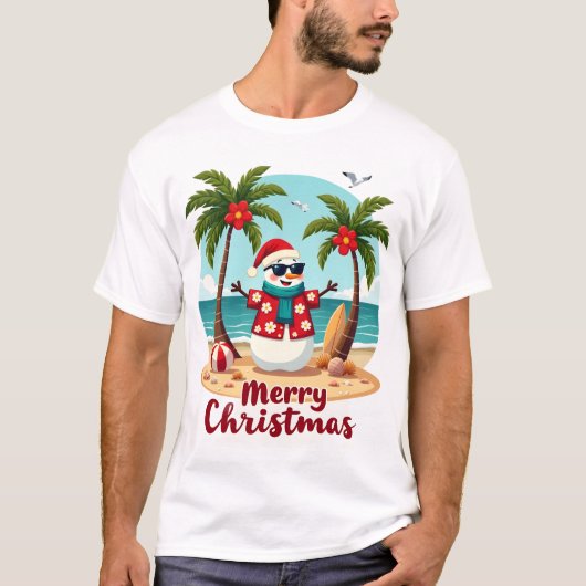 kerst Sneeuwman (3) T-shirt (Voorkant)