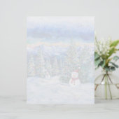 Kerst Sneeuwman - 8,5" x 11" Papier (Staand voorkant)