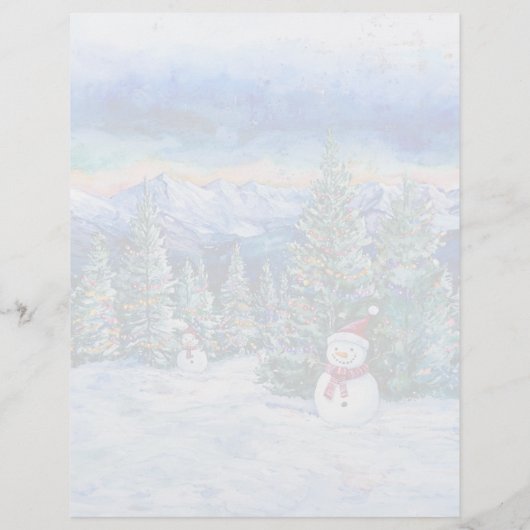 Kerst Sneeuwman - 8,5" x 11" Papier (Achterkant)
