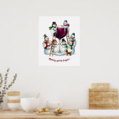 Kerst sneeuwman bar lounge drink feest poster (Keuken)