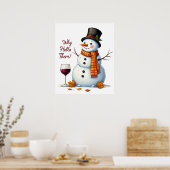Kerst sneeuwman bar lounge drink feest poster (Keuken)