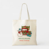 Kerst Sneeuwman Familie Matching Tote Bag (Achterkant)