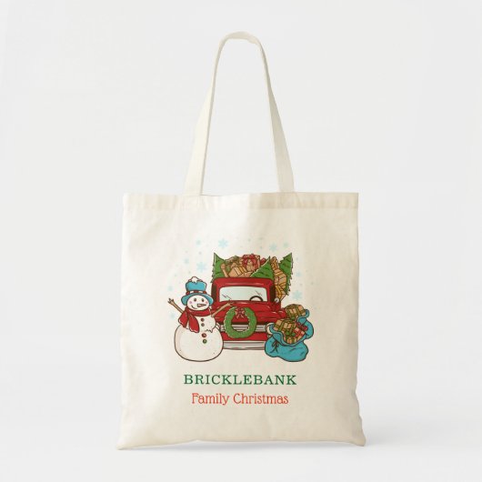 Kerst Sneeuwman Familie Matching Tote Bag (Voorkant)