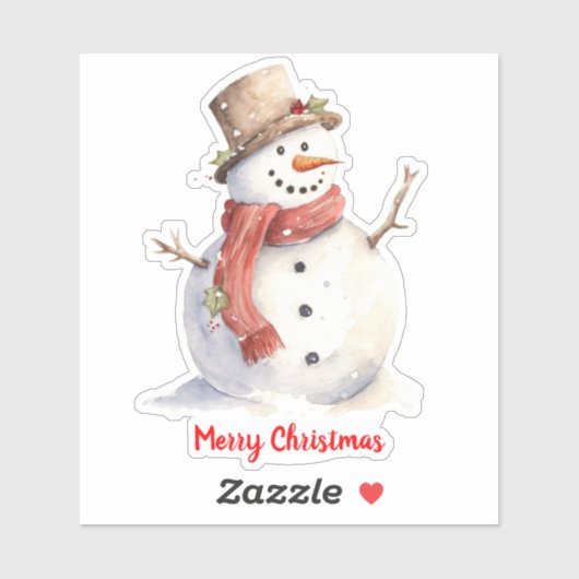 Kerst Sneeuwman Feestelijke Custom-Cut Vinyl Stick Sticker (Vel)