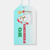Kerst Sneeuwman Geen Peeking Gift Label Cadeaulabel (Voorkant)