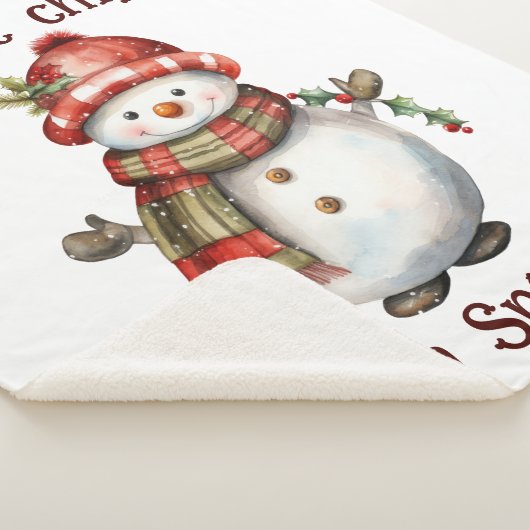 Kerst Sneeuwman Gewoon Chill Quote Leuke Waterverf Sherpa Deken (3/4)