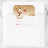 Kerst Sneeuwman Gift Label (Tas)