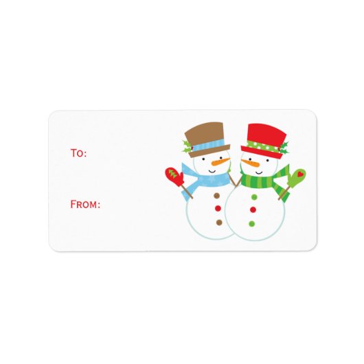 Kerst Sneeuwman Gift Label Labels (Voorkant)