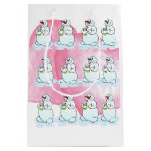 Kerst Sneeuwman Gift Tassen Medium Cadeauzakje (Voorkant)