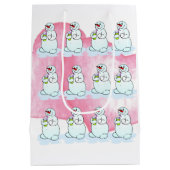 Kerst Sneeuwman Gift Tassen Medium Cadeauzakje (Achterkant)