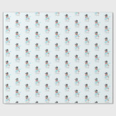 Kerst Sneeuwman Gitarist Verpakkingspapier Cadeaupapier (Vlak)