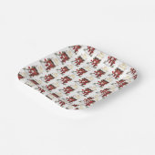 Kerst Sneeuwman Goud Vrolijke Kersttekst Papieren Bordje (Gebogen)