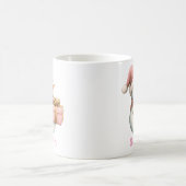 Kerst Sneeuwman Holding Gift Custom Name Koffiemok (Center)